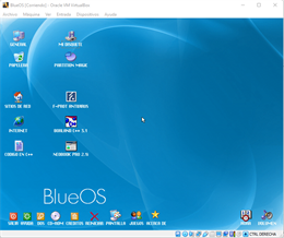 GUI BlueOS®ejecutansode en VirtualBOX de Oracle®