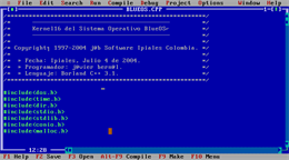 IDE de Borland Turbo C++ para Source Code de BlueOS®